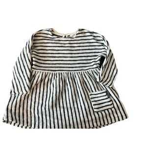 Play Up blue & Cream Striped Knit Dress Long Sleeve Baby Girls 9 months